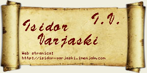 Isidor Varjaški vizit kartica